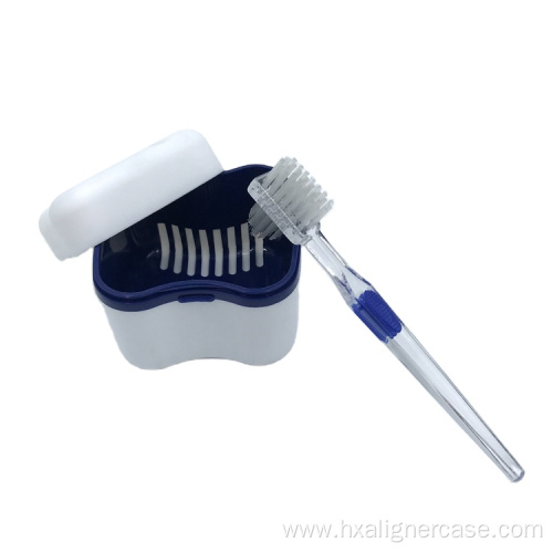 Denture Bath Case With Strainer Basket and Lid